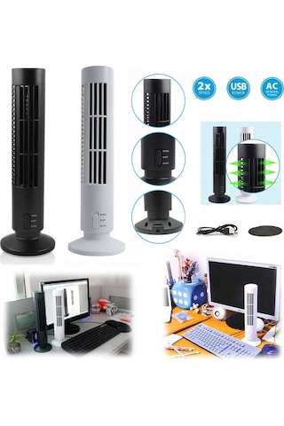 Kule Tipi Usb Elektrik Fan Yapraksız Klima Fanı