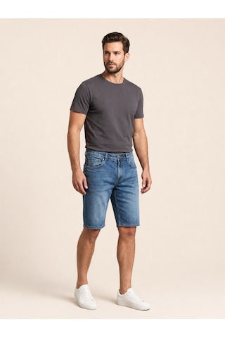 Vigoss 90336-73605 Erkek Comfort Mıd Waıst Denim Şort 90336-73605 Blue
