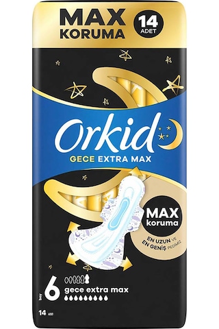 Orkid Ultra Gece Ekstra Max Hijyenik Ped 14 Adet