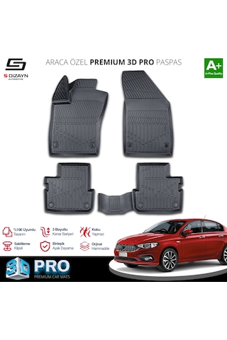 Fiat Egea Sedan 3d Pro Havuzlu Paspas 2015-2020 A+ Kalite