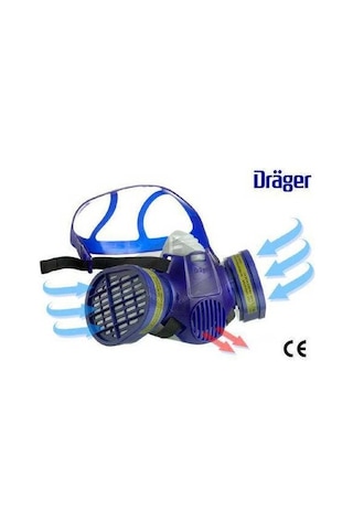 Drager  Abek1 Gaz Maskesi  + 2 Adet Abek1 Filtresi  + Gözlük Yarım Yüz Set