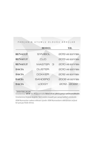 Renault Symbol,clio,dacia Duster,sandero İçin Kalorifer Difüzörü