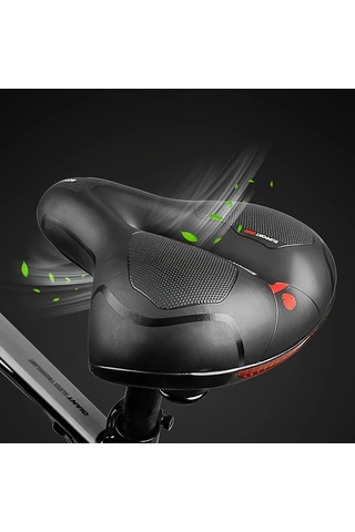 Motion003 Bisiklet Sele Yastığı Siyah 24.99x19.99x8.99 Cm Kalın Geniş Rahat Yumuşak Tüm Bisikletler İçin 2 Boyut Siyah