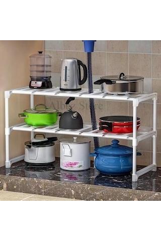 Agoodshop Mutfak Rafı Için Spice Raf Retrattable Kat Dolabı Depolama Çok Fonksiyonlu Depolama Pot Mutfa Antrasit - Gri