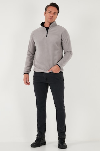 Buratti Slim Fit Yarım Fermuarlı Dik Yaka Erkek Polar 5906003 Gri