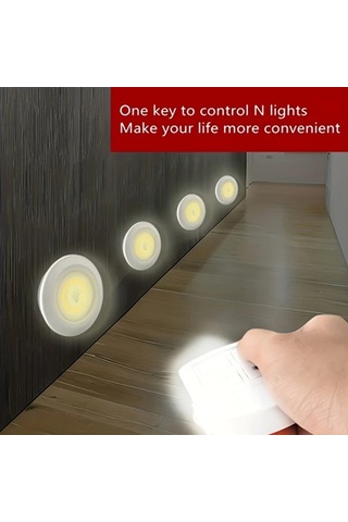 Willowhaven 6 Işıklı Kumandalı Dolap Altı Led Aydınlatma, 6500k Cob Gece Lambası, Pilsiz