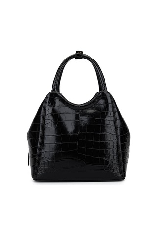 Tamer Tanca Kadın Suni Deri Siyah Kroko Kol Çantası 1003 2031 Bn Cnt Sk25-26 Sıyah Kroko Siyah