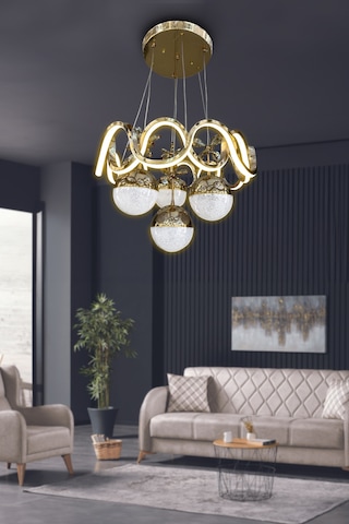 Sefa 4 Toplu Modern Sarkıt Led Avize - - Kumandasız / Gold Gold