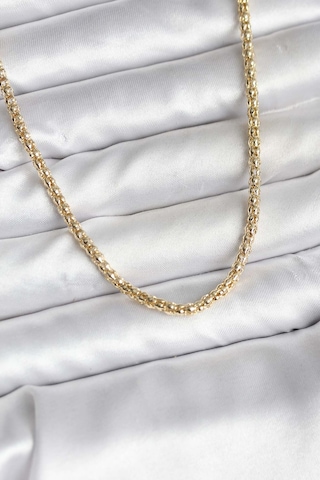 14k Gold Renk Kaplama Boru Zincir Model Cm Kadın Kolye Metalik