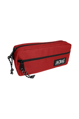 Jacbag Çift Fermuarlı Kırmızı Kız Çocuk Kalem Kutusu Çok Renkli