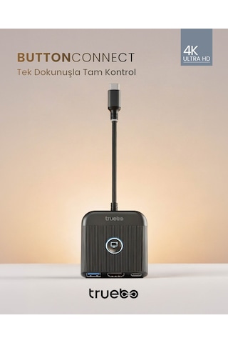 Truebo ButtonConnect 3in1 Aç/kapa Tuşu HDMI Hub
