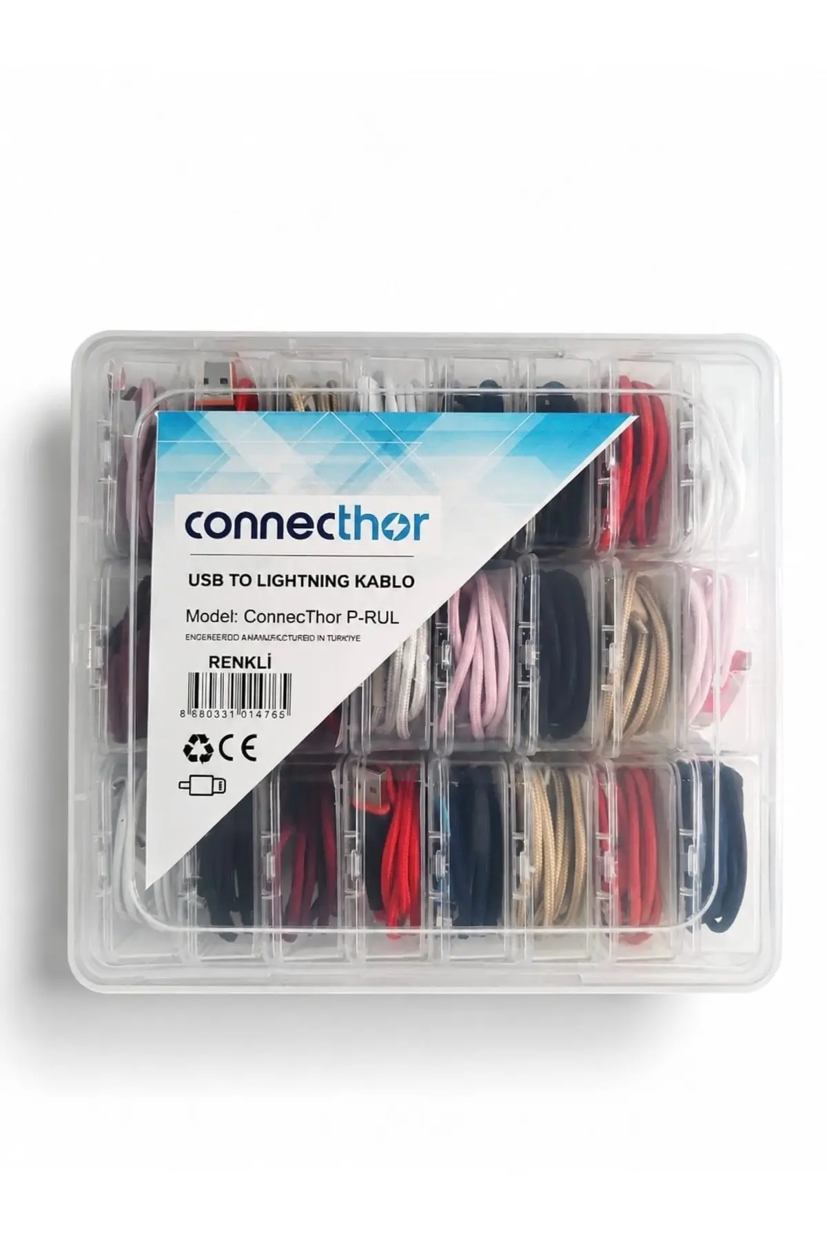 Connecthor P-rul Usb To Lightning Renkli Şarj Kablosu 24 Lü Set 3 Amper