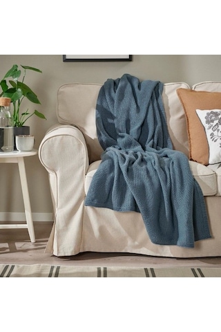 Ikea Humlemott Polar Koltuk Örtüsü Tek Kişilik 130 X 170 Cm Lacivert