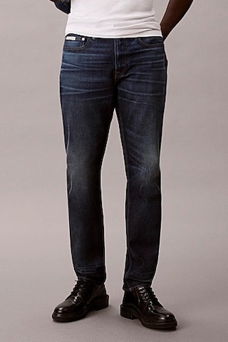 Calvin Klein Erkek Slim Tapered Fit Termal Kumaşlı Jean Pantolon - Koyu Mavi Dark Crescent