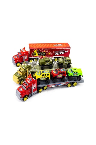 Oyuncak Tır Üçlü Set Askeri Tır Nakliye Tır Taşıyıcı Tır 45 Cm