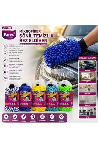 Myclean-238338 My-19 Mikrofiber Şonil Temizlik Bezi Ve Makarna Ve Oto Yıkama Eldiveni Diğer