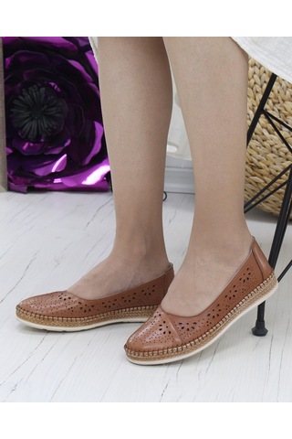 Nesil Shoes Syg P24 Taba Hakiki Deri Kadın Ayakkabı-taba Taba