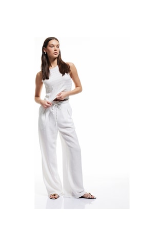 Koton Bisiklet Yaka Kolsuz Dokulu Slim Fit Crop Üst Ekru 5sal30057ık Ekru