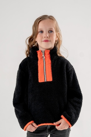 Garnili Peluş Kız Çocuk Sweat 4523 Siyah