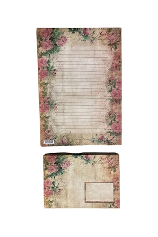 Çiçek Desenli Mektup Kağıdı Ve Zarf Seti - 10 Farklı Tasarım Vintage & Modern Floral Yazışma Seti