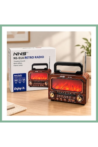 Bşkvirgo Şömineli Retro Radyo Hoparlör Bluetooth, Am/fm/sw, Usb/type-c, Tf Bsk2026