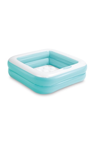 Şişme Taban Mini Kare Çocuk Havuzu - 86x86x25 Cm Mavi