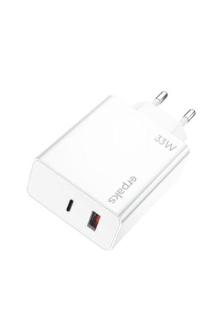 Erpaks Erd 33w Usb-a/type-c Hizli Sarj Adaptoru Beyaz