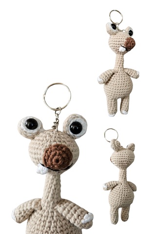 El Yapımı Amigurumi Sid Karakter Anahtarlık Sevimli Örgü Figür Araba Anahtarlığı & Çanta Aksesuar