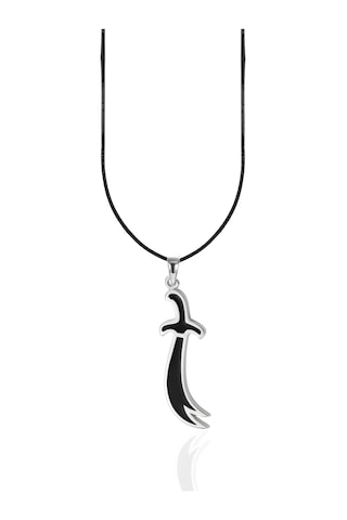 Oya Silver Siyah Mineli Hz. Ali Zülfikar Kılıcı Gümüş Kolye Ucu 5.2x1.2cm Oyot329