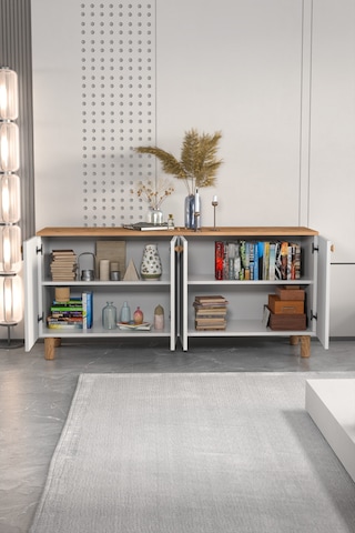Bohem Konsol Mdf Kapak Ceviz - Beyaz