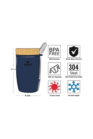 Igloo Bamboo Yemek Termosu 500ml-lacivert Lacivert