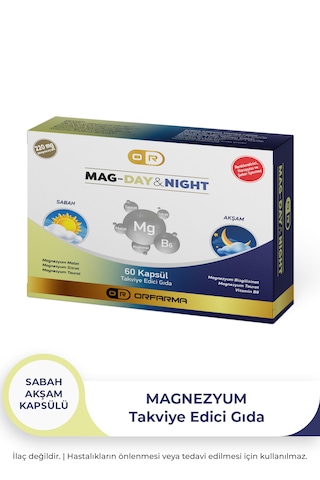 Orfarma Magnezyum Day & Night Takviye Edici Gıda 60 Kapsül