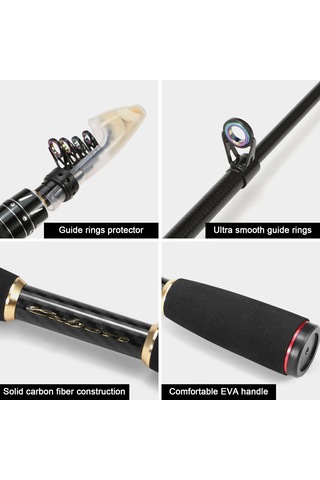 Lemestar Kalıcı Karbon Fiber Teleskopik Yumurta Kamışı 2.1m, Hafif Ve Güçlü, Uygun Atış Performansı, Taşıma Çantası İçeren