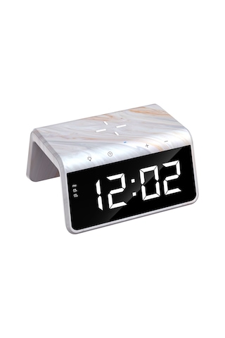Havit W320 Hızlı Wireless Şarj + Saat + Gece Lambası Bej