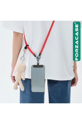 Forzacase 360 Döner Başlıklı Telefon İp Askılıklar İçin Kılıf İçi Telefon Zinciri Sabitleme Aparatı Askı Pedi Beyaz - Fc1238