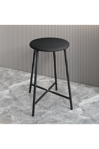 Bar Sandalyesi Bar Taburesi Mutfak Sandalyesi Siyah Döşemeli 1525
