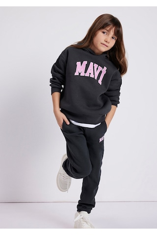 Mavi - Mavi Logo Baskılı Kapüşonlu Antrasit Sweatshirt 7610035-70087 Gri
