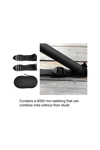 Novahub 6 Metre Kamp Çadırı Bağı - Siyah Polyester, Taşıma Çantası Dahil Sürdürülebilir Model Siyah