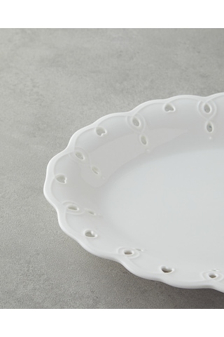 English Home Elodie Porselen Kayık Tabak 30,5 Cm Beyaz Beyaz