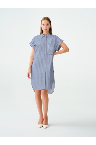 Oversize Fit Kadın Elbise Mavi