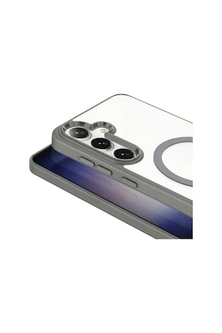 Ardemix Samsung Uyumlu Galaxy S26 Kılıf M-safe Şarj Özellikli Zore Krom M-safe Silikon Kapak - Turuncu