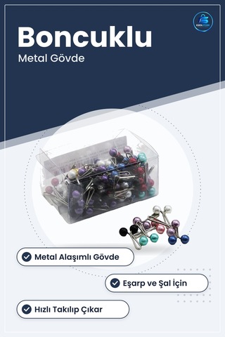 Boncuklu Eşarp Şal Klipsi Metal Alaşımlı Gövde Dekoratif Boncuk B çok renkli