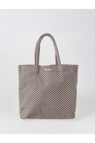Jimmy Key Jimmy Key Lacivert Çizgi Desenli Dokulu El Ve Omuz Çantası 6sw377670494