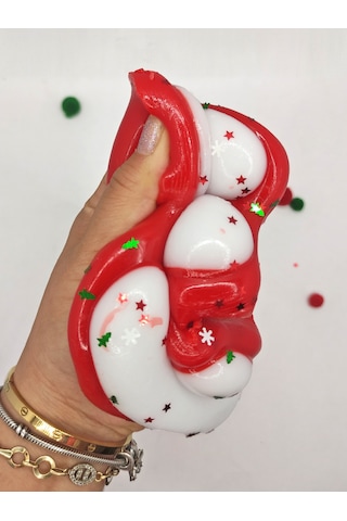 Dev Pati Squishy Taba Squishy Kedi Pati Sıkma 14 Cm Pullu Pati Sukuşi - Kırmızı/beyaz