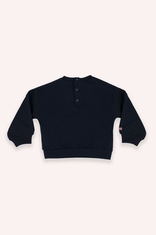 Panço Erkek Bebek Bisiklet Yaka Cep Detaylı Lacivert Sweatshirt