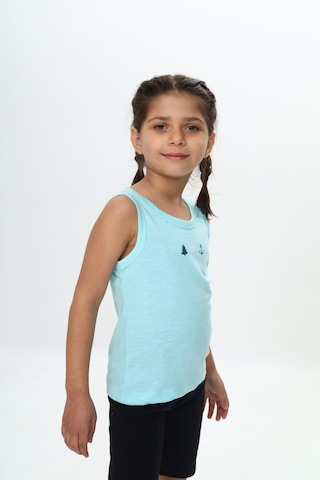 Toontoy Unisex Çocuk Baskılı Bisiklet Yaka Basic Atlet Su Yeşili