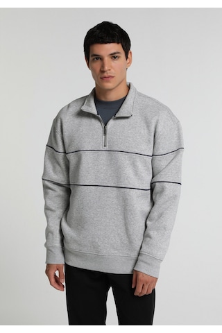 Colin's Colins Relaxed Fit Dik Yaka Düz Erkek Gri Sweatshirt Cl1080579 Q1.v2 Mga Gri Melanj