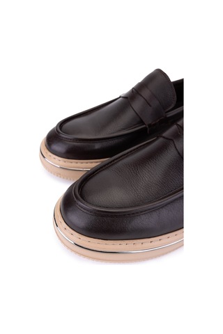 Tamer Tanca Erkek Hakiki Deri Kahverengi Loafer Ayakkabı 870 600 Erk Ayk Sk26-27 Kahve Dr