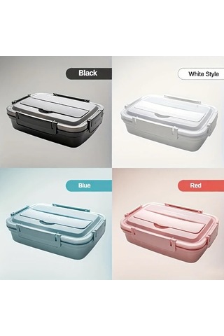 Trendooze Kapalı Meşe Rengi 3 Bölme Dayanıklı 304 Paslanmaz Çelik Sızdırmaz Yemek Kutusu Okul Ofis Kullanımı Pembe