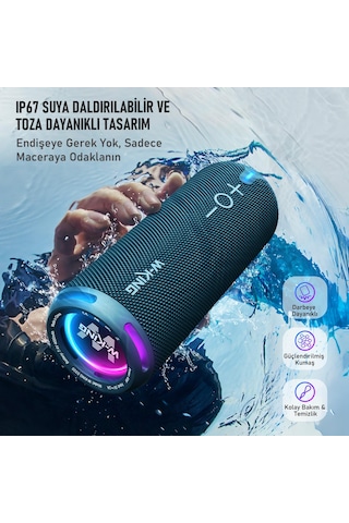 W-kıng D320 Bluetooth Hoparlör, 40w 360 Surround Boombox, 24 Saate Varan Çalma Süresi, Ip67, Kablos